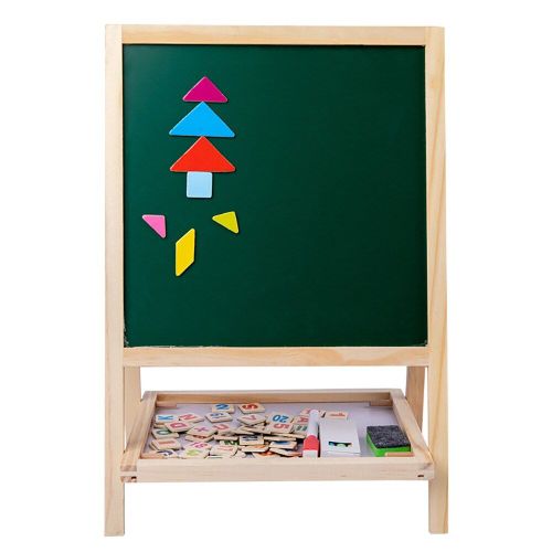Tableau Noir 2 En 1 Pour Enfants, Support En Bois Coloré, Planche D'Écriture Double Face, Levage, Planche Pliante Pour Dessin Et Peinture, Jouet Éducatif