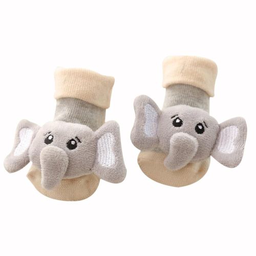 Chaussettes Antidérapantes En Coton Pour Bébé, 1 Paire, 0-6m, Mignonnes, Petit Éléphant, Petit Dinosaure, Petite Cloche, Dessin Animé, Animaux, Nouveau-Nés