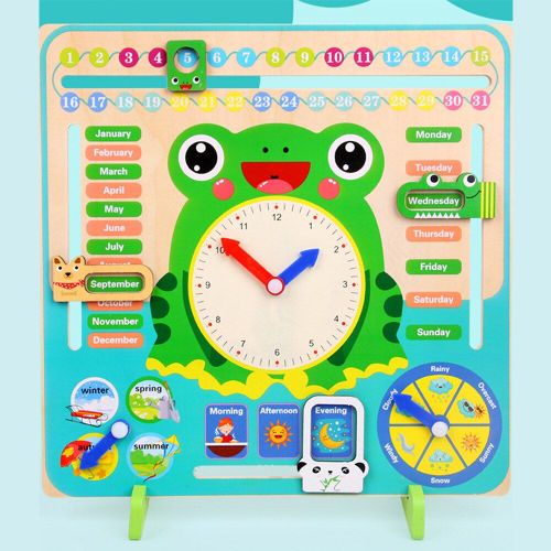 Aide Précoce En Bois Pour Bébé, Jouet Éducatif Montessori Pour Apprendre À Connaître L'Heure, La Météo, La Saison, Le Calendrier, Cadeau Préscolaire