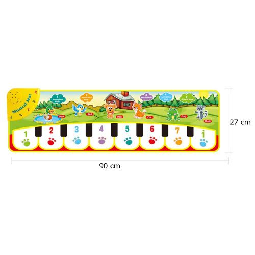 Tapis De Jeu Musical Pour Bébé, 90x27cm, Son D'Animaux, 8 Instruments, Tonalité Réglable, Clavier De Piano, Jouets Éducatifs Pour Enfants, Cadeau