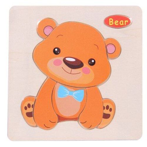 Jouets en bois pour bébés, puzzle en 3D, motifs animaux, jouet éducatif, apprentissage des formes pour les tout-petits, favorise le développement du cerveau