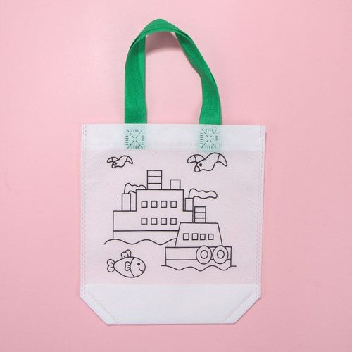 Sac De Graffiti Vierge De Protection De L'Environnement, Fourre-Tout Non Tissé Fait À La Main Pour Enfants, Paquet De Matériel De Peinture Et De Coloration, 1 Pièce