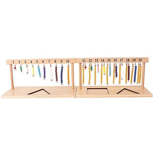Jouets D'Apprentissage Des Nombres De 1 À 20, Méthode Montessori, Enseigner Les Mathématiques À Votre Enfant Avec Ces Planches En Bois, Plusieurs Cintres Et Perles De Couleurs, Adapté Pour Le Prés