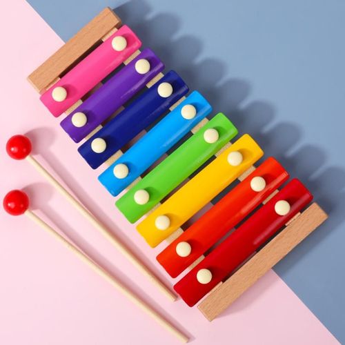 2021 Nouveau Jouet Montessori Xylophone En Bois Huit Notes, Jouets Éducatif Musical Drôle Pour Enfants Et Bébé,