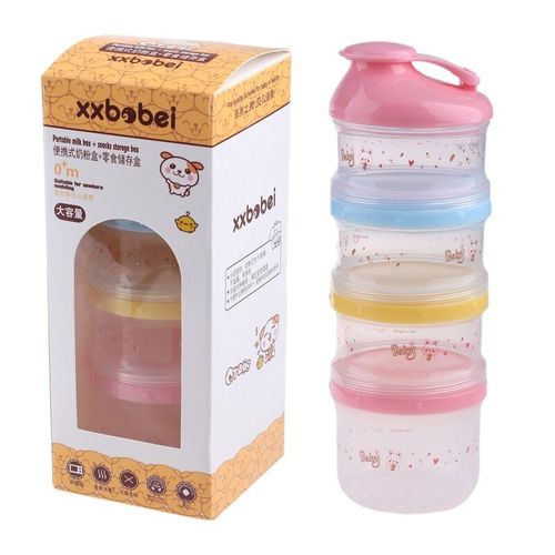Conteneur De Lait En Poudre Pour Bébé, Portable, Stockage Des Aliments, Formule, Dessin Animé, 4 Couches De Maquillage