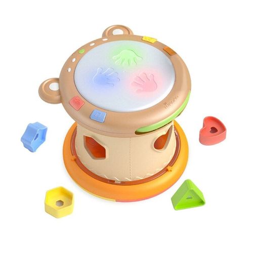 Tambour Électrique 3 En 1 Pour Bébé, Jouet Sonore Et Éducatif, Avec Piano, Chanson Et Lumière