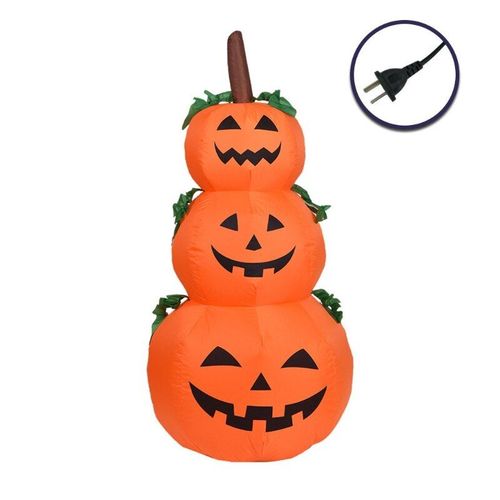 Gonflables Pour Halloween, 3 Décorations De Citrouille Fantôme, 47.24 Pouces, Avec Led Intégrée, Pour Jardin Extérieur, Pelouse Et Cour