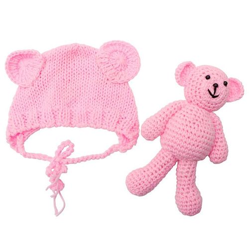 Costume En Tricot Crocheté Ours + Chapeau Pour Bébé Fille Et Garçon, Accessoires De Photographie Pour Nouveau-Né, 5 Couleurs Disponibles