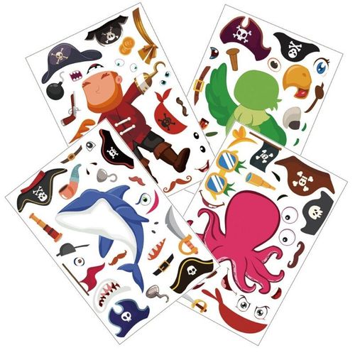 Autocollant De Tasse Auto-Adhésif Avec Découpe Précise, Décoration De Tasse À Thème Pirate De Dessin Animé, Autocollant Créatif, Décor De Fête Scrapbook