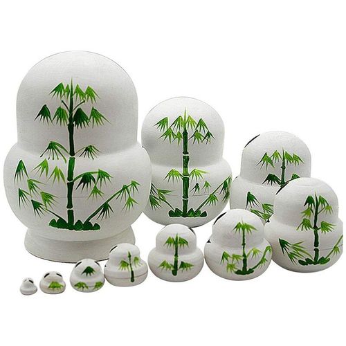 Poupées De Nidification De Panda Matryoshka Russes Pour Enfants, 10 Pièces, Jouets En Bois À Motifs D'Animaux, En Tilleul