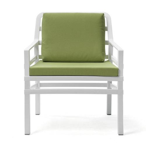 Nardi Fauteuil D'extérieur Aria Garden Collection (Blanc / Citron Vert - Pplypropylène / Tissu Acrylique)