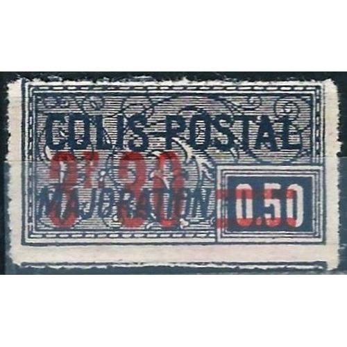 France 1926, Beau Timbre Pour Colis Postal Yvert 46, Majoration, 0.50f Violet Noir Surchargé "3f30", Neuf* - Sans Gomme.