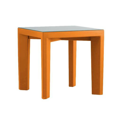 Slide Table Basse Pour Extérieur Gino (Orange - Polyéthylène Et Verre)