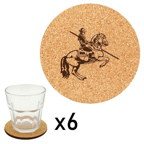 Lot De 6 Dessous De Verre En Liège Gravés Gardian