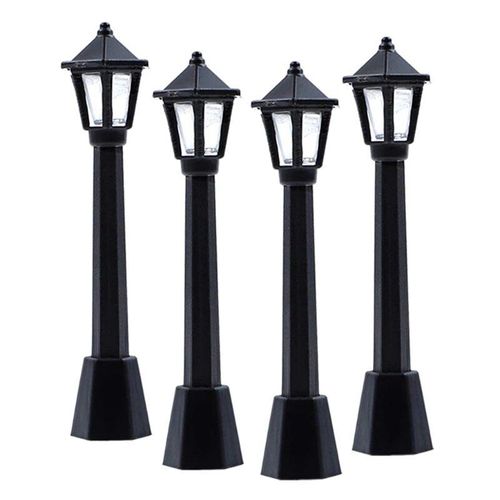Lampe De Rue Miniature Pour Train, 4 Pièces, Lanterne Pour Maison De Poupée, Bricolage
