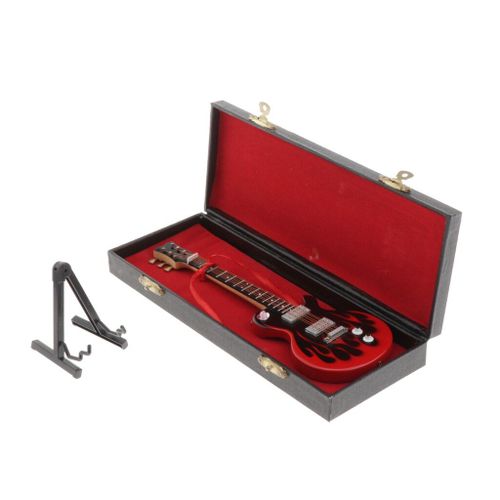 Maison De Guitare Électrique Miniature, Mini Instruments De Musique, Salle De Musique Rouge, 1/6