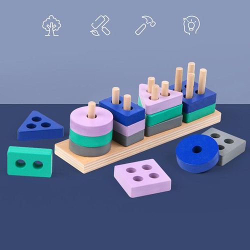 Jeu De Blocs En Bois Pour Enfants, Jeu De Tri De Formes, Puzzle D'Apprentissage, Cadeau De Noël