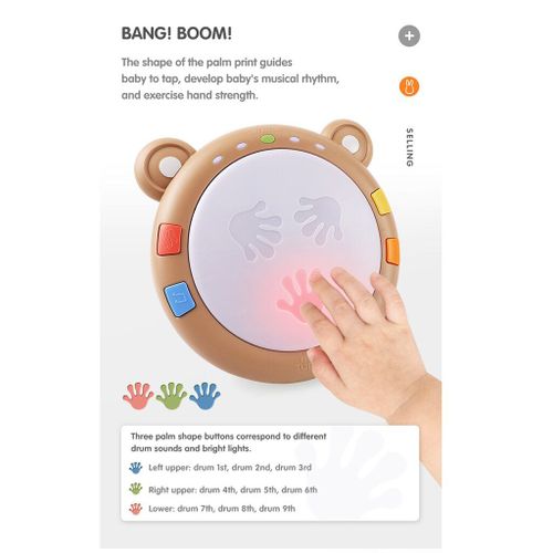 Tambour De Musique Pour Bébé, Jouets Pour Garçons Et Filles, Rythme Sonore