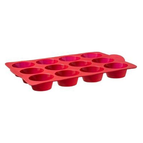 Moule Silicone "12 Muffins" 33cm Rouge