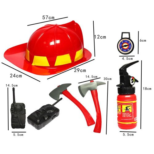 Kit De Jouets De Cosplay Pour Enfants, 5 Pièces/Ensemble, Pompier, Pompier, Extincteur, Interphone, Clé À Axe, Jeu De Rôle Maison, Pompiers