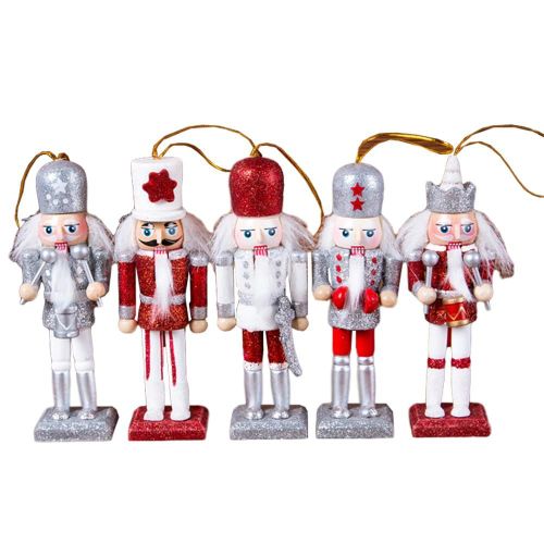 Poupée Casse-Noisette En Bois De 12cm, 5 Pièces, Marionnette Roi Soldat, Ornements De Noël, Cadeaux Pour Enfants, Pendentif Arbre De Noël, 2022