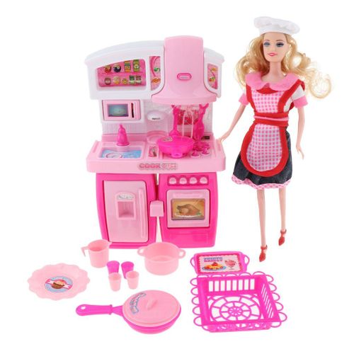Ensemble De Jeu De Bricolage D'Armoires De Cuisine De Jeu De Rôle De Bébé, Semblant Jouer La Cuisine Avec Des Accessoires, Center D'Activité De Jeu Alimenté Par Batterie