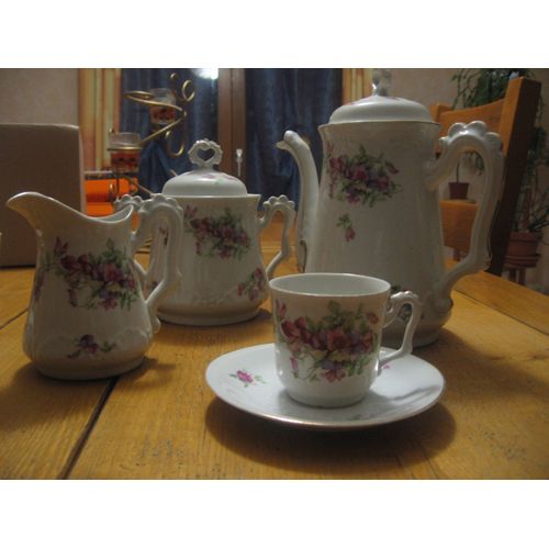 Service À Café Porcelaine 10 Tasses + Soucoupe
