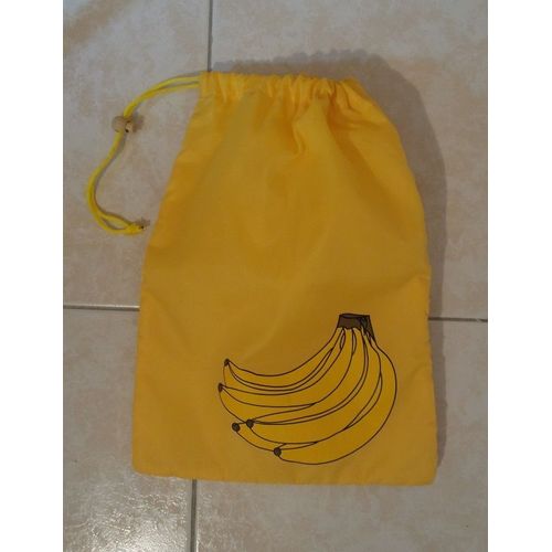 Sac De Conservation Pour Bananes - En Toile Polyamide. Cordon De Serrage. 35x29 Cm