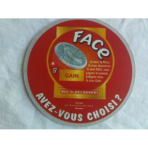 Sous Bock / Dessous De Verre Pile Ou Face - Fdj