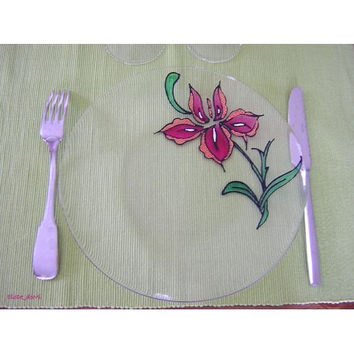 Assiettes En Verre Peintes À La Main