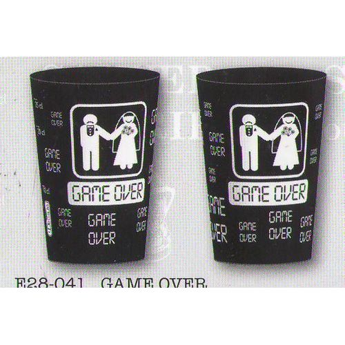 Lot De 3 Verres Plastqiue 25cl Serigraphié Des 2 Cotés Game Over
