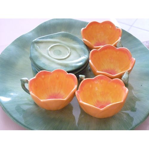 Service À Café Orange Forme Fleur / Tulipe