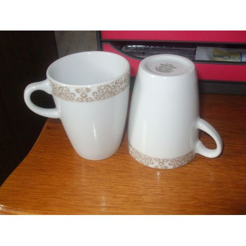 2 Tasses Longues Porcelaine