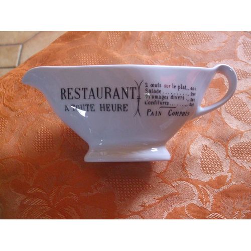 Saucière Porcelaine Décor Brasserie