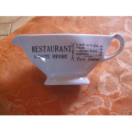 Saucière Porcelaine Décor Brasserie
