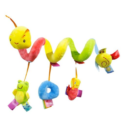 Poussette En Spirale Pour Bébé, Jouet Doux Coloré Avec 3 Poupées, Éducation Sensorielle Précoce, Formation À La Préhension Pour Berceau