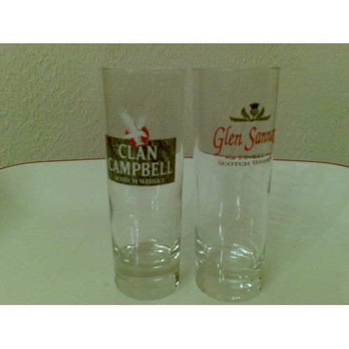 2 Verres Tube "Clan Campbell"+ "Glen Sannox" Scotch Whisky (Bar)