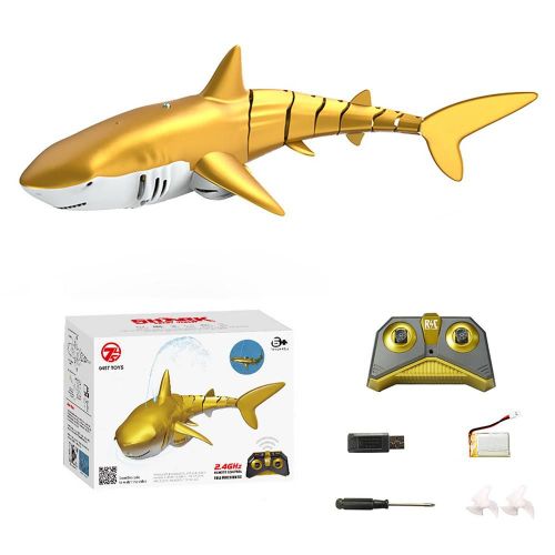 Jouets D'Eau De Piscine Motorisés, Jouets De Simulation De Requin Télécommandés 2.4ghz Pour Garçons De 5 Ans, Batterie Rechargeable Coo