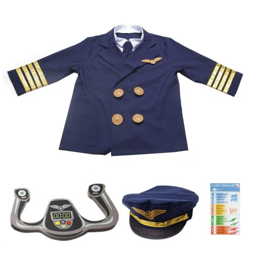 Uniforme De Pilote Pour La Journée Des Enfants, Costumes D'Halloween Cosplay D'Hôtesse De L'Air Pour Enfants, Déguisement Avion De Jeu De Rôle Pour Garçons, Vêtements De Capitaine