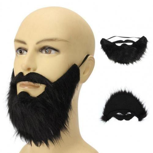 Fausse Barbe Noire Et Élastique Pour Halloween, Accessoire De Bal De Fin D'Année