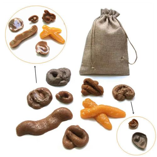 Ensemble De Faux Jouets De Merde, Avec Sac De Rangement, Pour Halloween, Gadget Anti-Stress, Amusant Et Réaliste, Cadeau De Merde