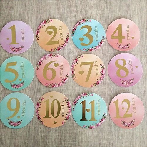 Autocollants Mignons De Photographie De Bébé 1-12 Mois, Étiquette De Dessin Animé, Jalon De Décoration Pour Vêtements, 20 Pièces