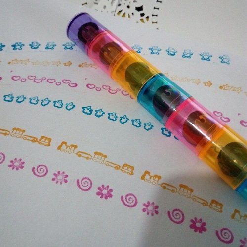 Tampon Encreur Coloré Pour Bébé, 3/6 Pièces, Jouet Amusant, Apprentissage Préscolaire, Dessin Animé, Roue De Dessin, Bricolage, Pour Enfants, Cadeaux