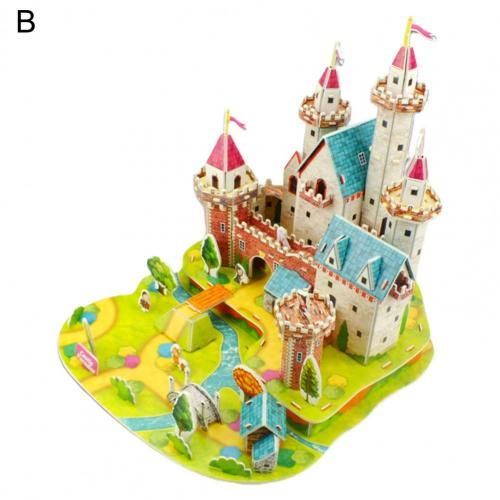 Puzzle Intéressant Pour Enfants, Jouet Château Puzzle Créatif 3d Papier Blocs De Construction Éducatifs Pour Enfants 2021