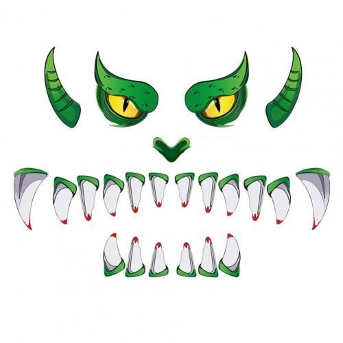 Autocollant Mural Anti-Décoloration En Pvc, Décorations De Porte De Monstres Verts, Autocollant Imperméable Créatif Pour Les Yeux D'Halloween, Décor