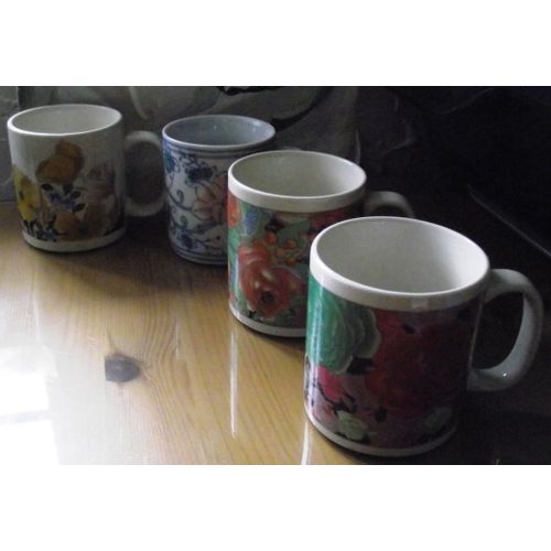 Lot De 4 Mugs Décor Fleurs