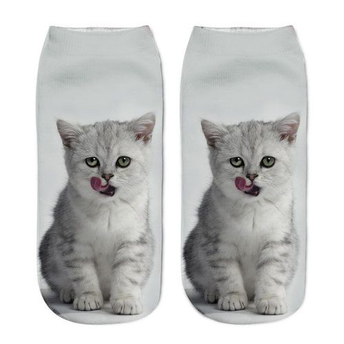 Chaussettes Unisexes Pour Enfants De 6 À 12 Ans, Impression 3d, Design Amusant, Chat Mignon, Cadeau
