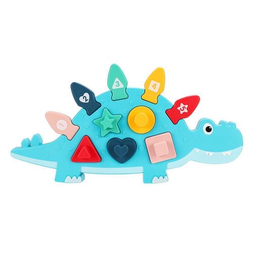 Planche De Dessin Animé Dinosaure 3d, Forme Géométrique, Nombres De Couleurs, Puzzle, Jouet Éducatif Pour Enfants, Cadeau