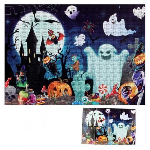 Jouet Puzzle Épais À Double Face, 1 Ensemble, Motif De Lettres, Pour Halloween, Château Luisant, Pour Festival