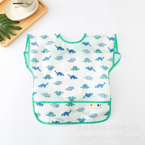 Bavoir Bandana Mignon À Imprimé Coloré De Dessin Animé Pour Bébé,Tablier De Peinture Imperméable À Manches Longues Pour Enfant, Bavette Pour L'Apprentissage De L'Auto-Alimentation Des Tout-Pet